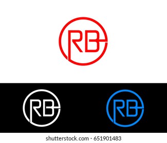 Rb Logo. Letter Design Vector with Red and Black Gold Silver Colors
