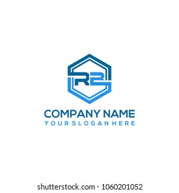 RB logo letter initial, Abstract polygonal Background Logo,