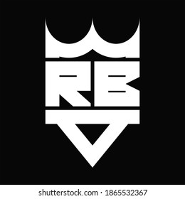 RB Logo monogram with crown shape isolated on Black background