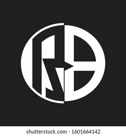 RB Logo monogram with Negative space style design tempate