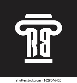RB Logo monogram with pillar style design template