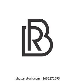 Vector del logotipo RB. Diseño con concepto de línea.