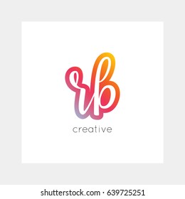 RB logo, vector. Useful as branding, app icon, alphabet combination, clip-art.