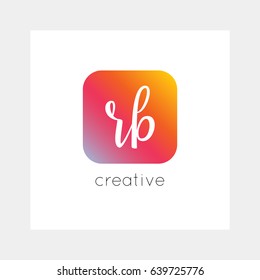 RB logo, vector. Useful as branding, app icon, alphabet combination, clip-art.