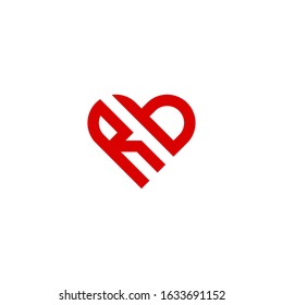 Rb Love Logo Vector Design