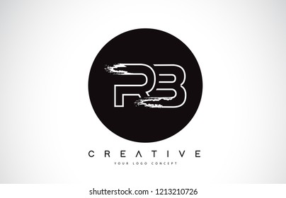 RB Modern Leter Logo Design with Black and White Monogram. Creative Letter Logo Brush Monogram Vector Design.