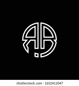 RB monogram logo circle ribbon style outline design template