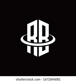 Logotipo de monograma RB en forma de hexágono y rodeado por un anillo