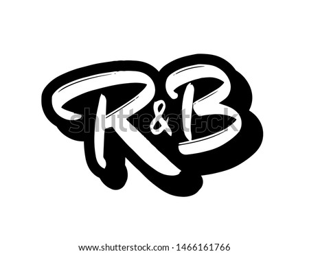 R&B music genre logo vector. Hand lettering for designs. Stock fotó © 