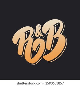 R&B. Music style. Vector lettering. 