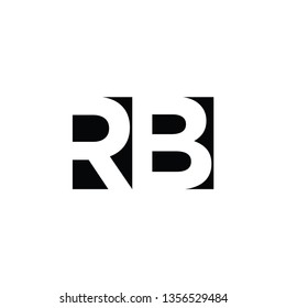 RB negative space letter logo - Vector