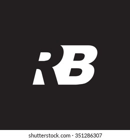 RB negative space letter logo black background