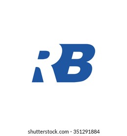 RB negative space letter logo blue