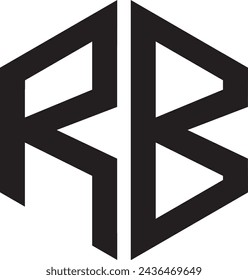 RB Polygon logo design, icon, symbol, vector file,