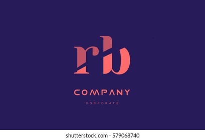 rb r b alphabet small letter blue pink creative design vector company logo icon template 