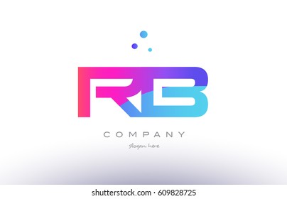 rb r b  creative pink purple blue modern dots creative alphabet gradient company letter logo design vector icon template