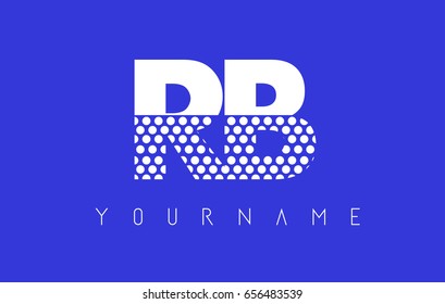 RB R B Dotted Pattern Letter Logo Design Vector with Blue Background.