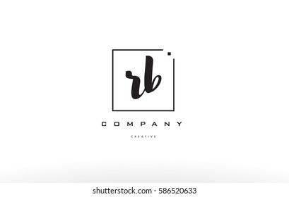 rb r b hand writing written black white alphabet company letter logo square background small lowercase design creative vector icon template 