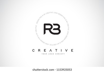RB R B Logo Design with Black and White Creative Icon Text Letter Vector.