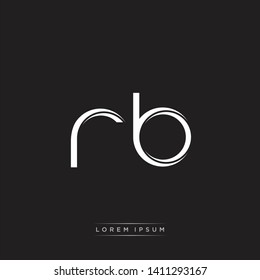 rb r b logo Initial Letter Split Lowercase Modern Isolated on Black White
