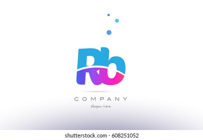 rb r b  pink purple blue white uppercase lowercase modern creative alphabet gradient company letter logo design vector icon template
