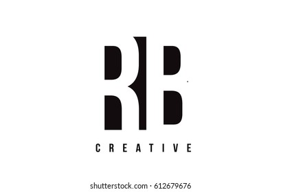 RB R B White Letter Logo Design with Black Square Vector Illustration Template.