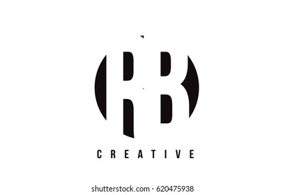 RB R B White Letter Logo Design with Circle Background Vector Illustration Template.