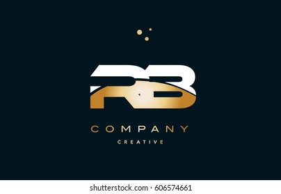 rb r b  white yellow gold golden metal metallic luxury alphabet company letter logo design vector icon template