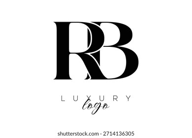 Letra Serif RB Monogram Tipografia Logotipo para identidade de marca premium elegante