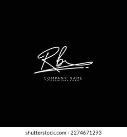 RB Simple Signature Logo - Handwritten Vector Template for R and B Logo