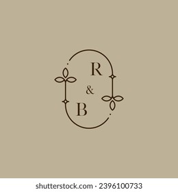 Logotipo inicial de boda RB en un diseño profesional de alta calidad que se imprimirá en cualquier medio impreso