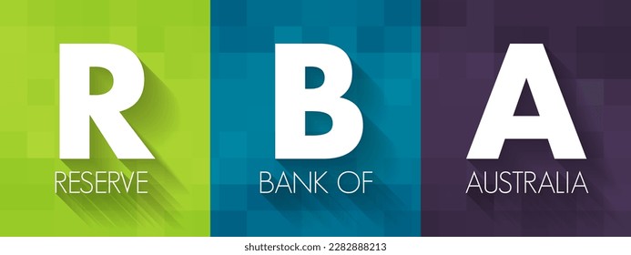 RBA - Reserve Bank of Australia is Australia's central bank and banknote issuing authority, acronym text concept background