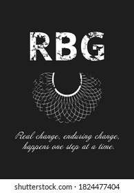 RBG y lace, cito Cambio Real, Cambio Duradero, Ocurre Un Paso A La Vez. Cartel, fondo