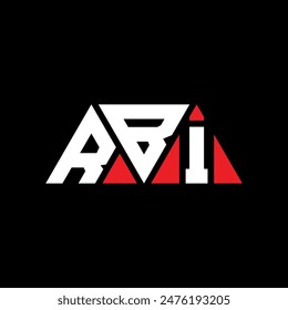 RBI-Dreieck-Buchstaben-Logo-Design mit Dreieck-Form. RBI Dreieck Logo Design Monogramm. RBI-Dreieck-Vektorgrafik-Logo-Vorlage mit Rot. RBI dreieckiges Logo Einfaches, elegantes und luxuriöses Design.