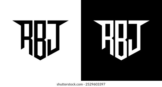 RBJ Buchstaben-Logo-Design mit weißem Hintergrund in Illustrator, Vektor-Logo modernen Alphabet Schriftart Überlappung Stil, Kalligrafie-Designs für Logo, Poster, Einladung, etc.