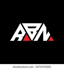 RBN triangle letter logo design with triangle shape. RBN triangle logo design monogram. RBN triangle vector logo template with red color. RBN triangular logo Simple, Elegant, and Luxurious design.