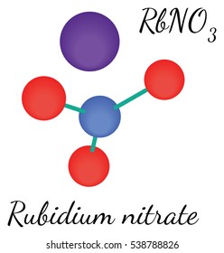 RbNO3 Rubidium nitrate molecule isolated on white