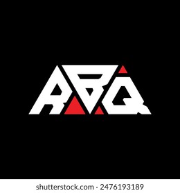 RBQ Dreieck Buchstaben Logo Design mit Dreieck Form. RBQ Dreieck Logo Design Monogramm. RBQ Dreieck Vektorgrafik Logo Vorlage mit Rot Farbe. RBQ dreieckiges Logo Einfaches, elegantes und luxuriöses Design.