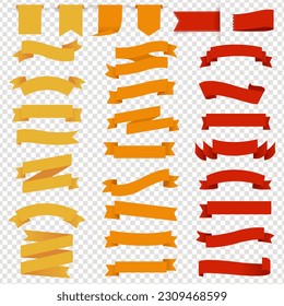 RBright Ribbons Set White Background With Gradient Mesh, Vector Illustration