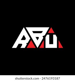 RBU-Dreieck-Buchstaben-Logo-Design mit Dreieck-Form. RBU Triangle Logo Design Monogramm. RBU-Dreieck-Vektorgrafik-Logo-Vorlage mit Rot. RBU dreieckiges Logo Einfaches, elegantes und luxuriöses Design.