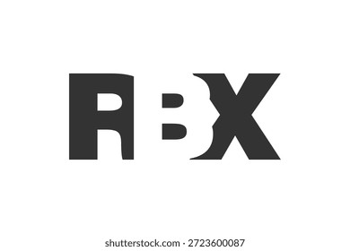Diseño de logo RBX. Letra inicial R B X estilo de letra en negrita para startups tecnológicas, consultoría, marca corporativa. Nombre creativo de la empresa, titulares de la tipografía, identidad, logotipo de moda. Ilustración vectorial.