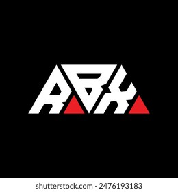 RBX-Dreieck-Buchstaben-Logo-Design mit Dreieck-Form. RBX Dreieck Logo Design Monogramm. RBX Dreieck Vektorgrafik Logo Vorlage mit Rot Farbe. RBX dreieckiges Logo Einfaches, elegantes und luxuriöses Design.