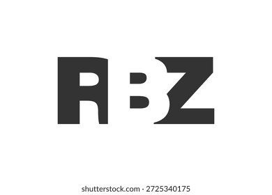 Diseño de logo RBZ. Letra inicial R B Z estilo de letra en negrita para startups tecnológicas, consultoría, marca corporativa. Nombre creativo de la empresa, titulares de la tipografía, identidad, logotipo de moda. Ilustración vectorial.