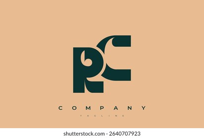 RC Abstract Geometric Logo Design. Modern and elegant logo design with simplistic typography elements, showcasing branding excellence.