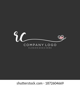 RC Beauty vector initial logo, handwriting logo of initial signature, wedding, fashion, jewelry, boutique, floral and botanical with creative template for any company or business.