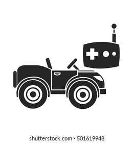 RC car icon in black style isolated on white background. Play garden symbol stock vector illustration.