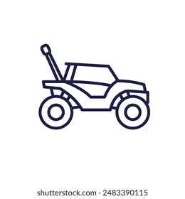 RC car icon on white, line vector