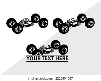 Rc Car Monogram Printable Vector Illustration