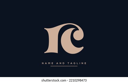 RC or CR Abstract initial monogram letter alphabet logo