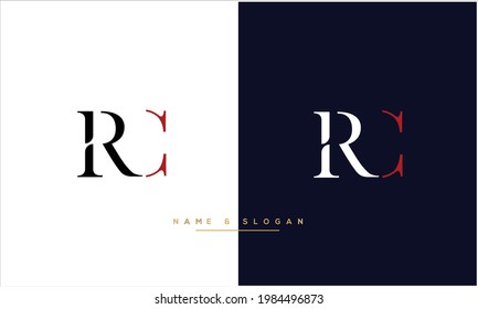 RC ,CR Abstract Letters Logo monogram